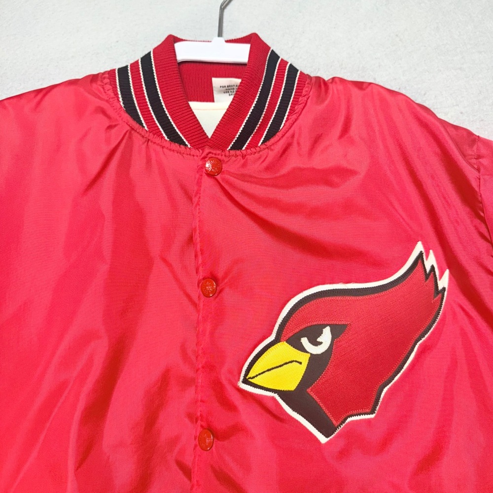 Birdie by Richard Leslie Cardinals Bomber Jacket Vintage‎ Snap Front L, NFL,